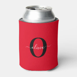 Personlig Monogram Namn Red Black White