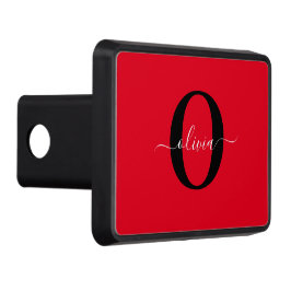 Personlig Monogram Namn Red Black White Dragkroksskydd