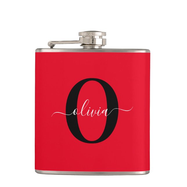 Personlig Monogram Namn Red Black White Fickplunta (Framsidan)