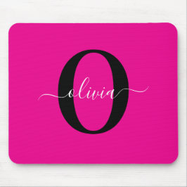Personlig Monogram Namn Rosa Black White Musmatta