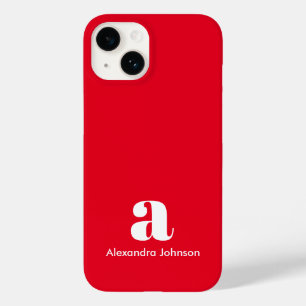 Personlig Monogram Namn Simple Red Modern