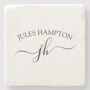 Personlig monogram Namn Stenunderlägg