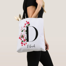 Personlig Monogram Namn Tote Bag - Brev D Tygkasse