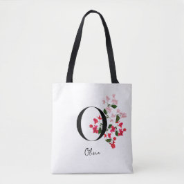 Personlig Monogram Namn Tote Bag - Brev O Tygkasse