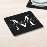 Personlig Monogram Namn Underlägg Papper Kvadrat<br><div class="desc">Den här maten i personlig pub är en underbar gåva till vem som helst i ditt liv! Wow dina vänner och din familj med den här klassiska och snyggt designen som kan vara personlig för dig.</div>