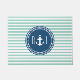 Personlig Monogram Navy och Seafoam Nautical