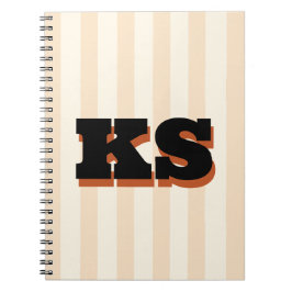 Personlig monogram neutral rand, anpassad anteckningsbok