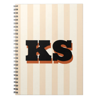 Personlig monogram neutral rand, anpassad anteckningsbok