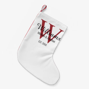 Personlig Monogram Newlyed Red Liten Julstrumpa
