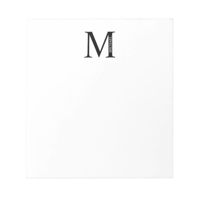 Personlig Monogram och Namn Anteckningsblock (Framsida)