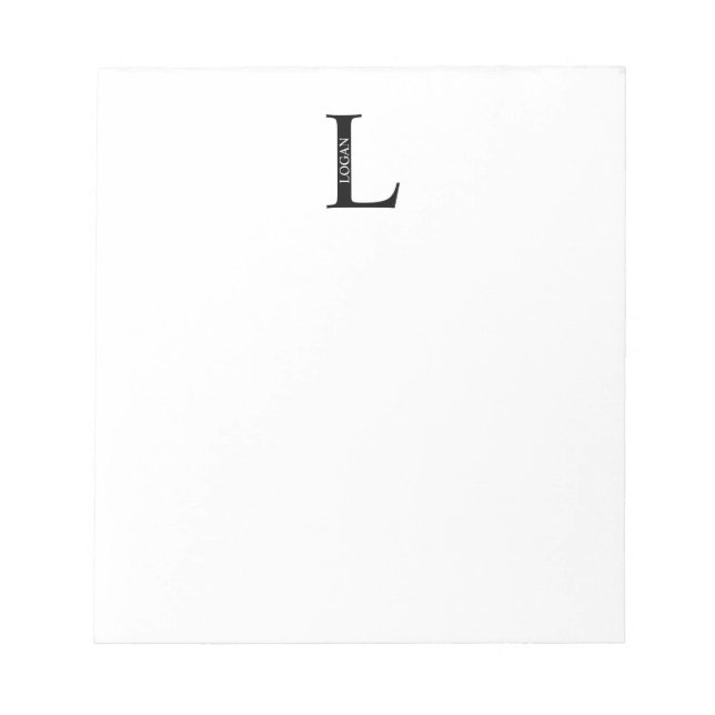 Personlig Monogram och Namn Anteckningsblock (Framsida)