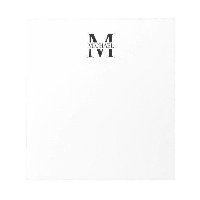 Personlig Monogram och Namn Anteckningsblock (Framsida)