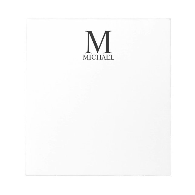 Personlig monogram och namn anteckningsblock (Framsida)
