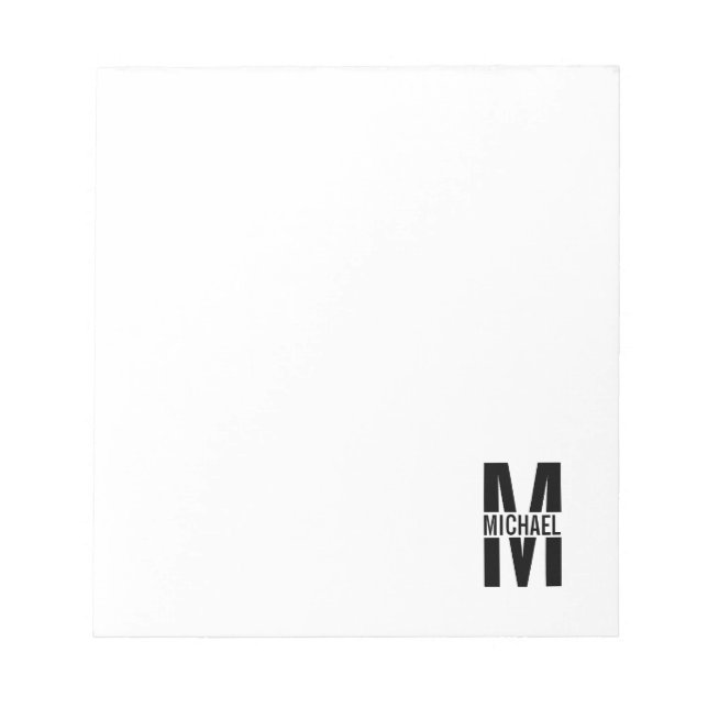 Personlig Monogram och Namn Anteckningsblock (Framsida)