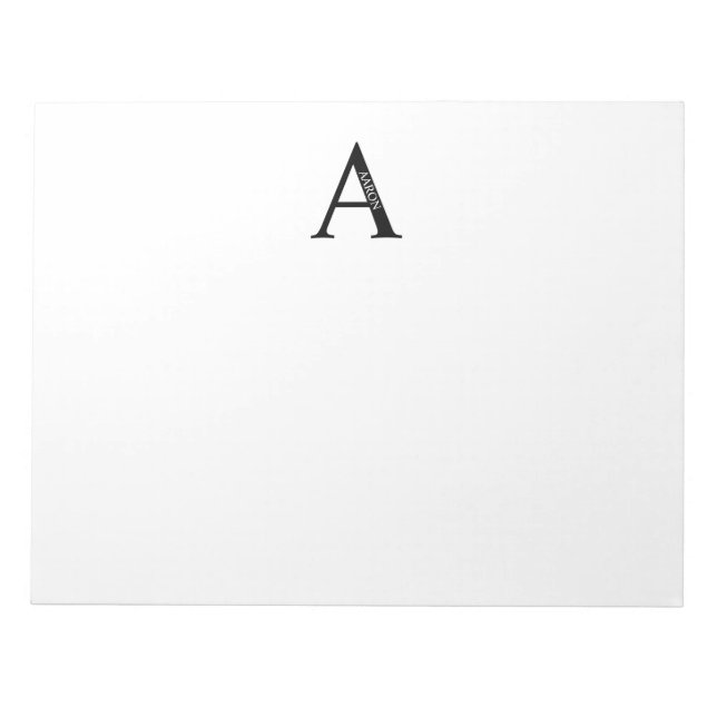 Personlig Monogram och Namn Anteckningsblock (Framsida)