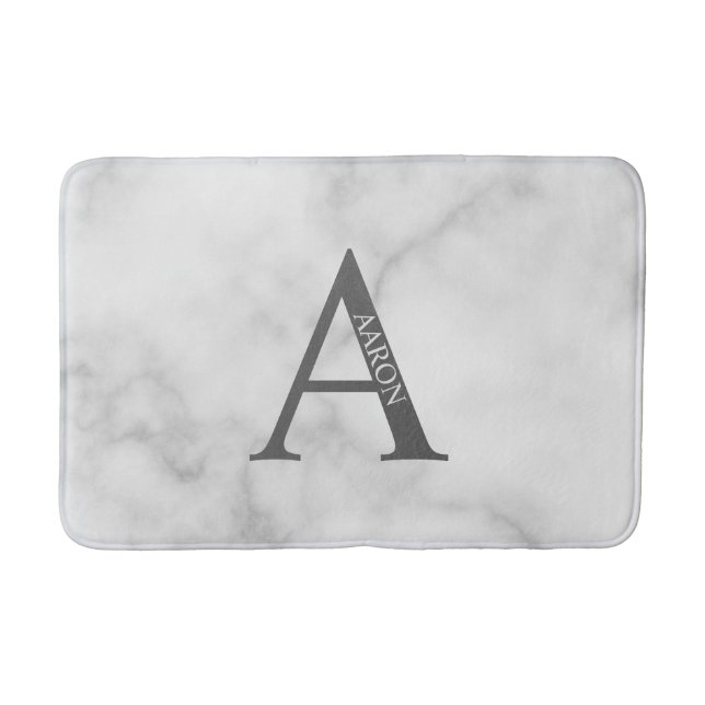 Personlig Monogram och Namn Bathroom Mat Badrumsmatta (Framsidan)