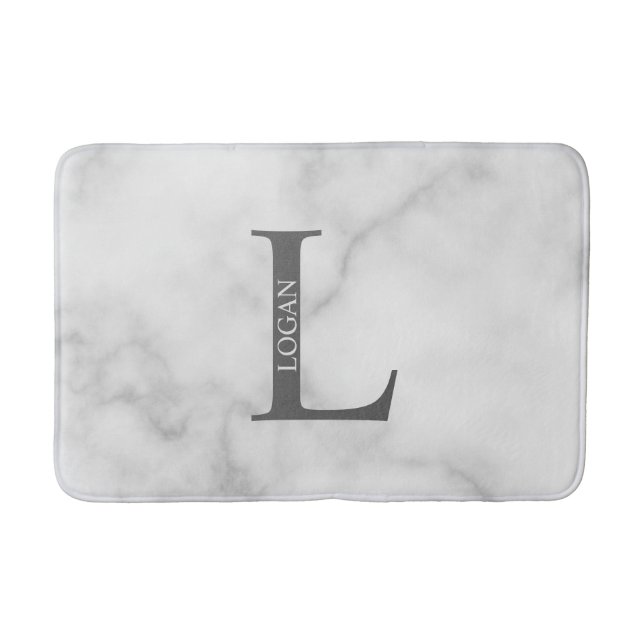 Personlig Monogram och Namn Bathroom Mat Badrumsmatta (Framsidan)