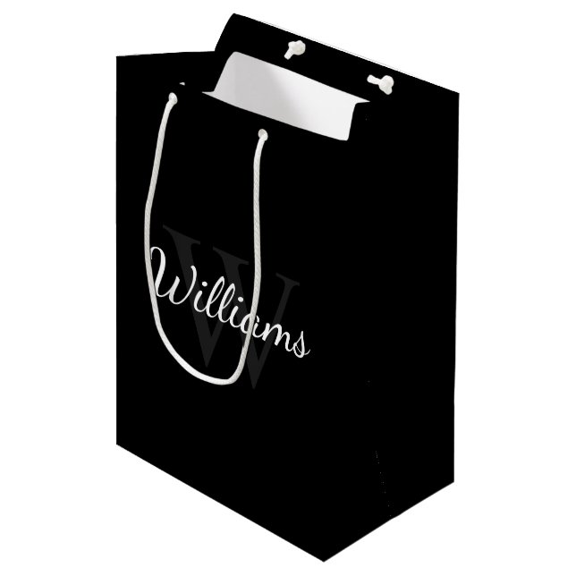 Personlig Monogram och Namn Black (Framsidan Vinklad)