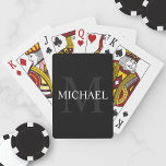 Personlig Monogram och Namn Black Casinokort<br><div class="desc">Personlig Monogram och Namn Gift har personlig namn i vitt och monogram i grått som bakgrund,  i klassiskt serif font stil,  på svart bakgrund. Perfekt som helgdag,  familjeåterförening,  tack för marskalkar och gåva vid särskilda tillfällen.</div>