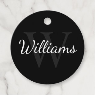 Personlig Monogram och Namn Black Gåvor Etiketter