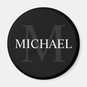 Personlig Monogram och Namn Black Magnet
