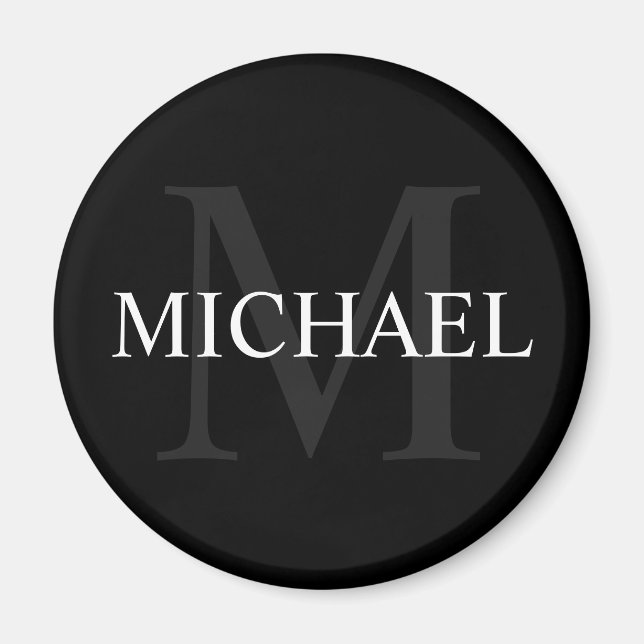 Personlig Monogram och Namn Black Magnet (Framsidan)