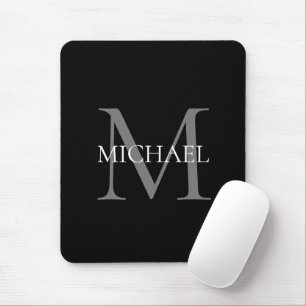 Personlig Monogram och Namn Black Musmatta