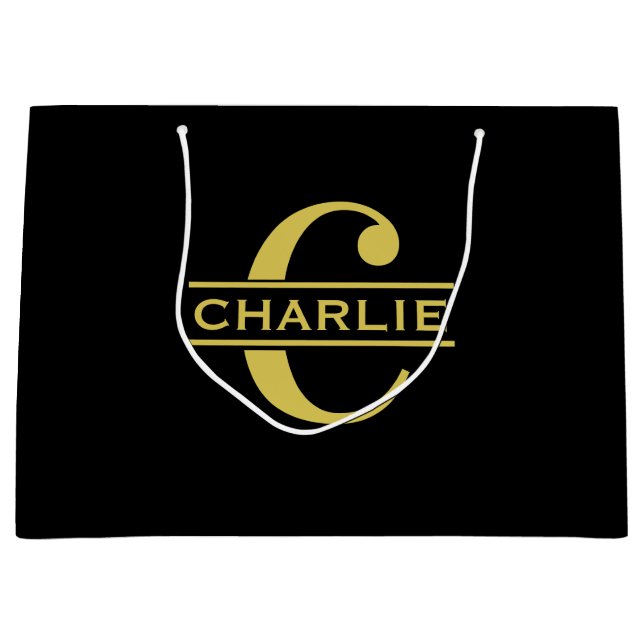 Personlig Monogram och Namn Black och Guld (Framsidan)
