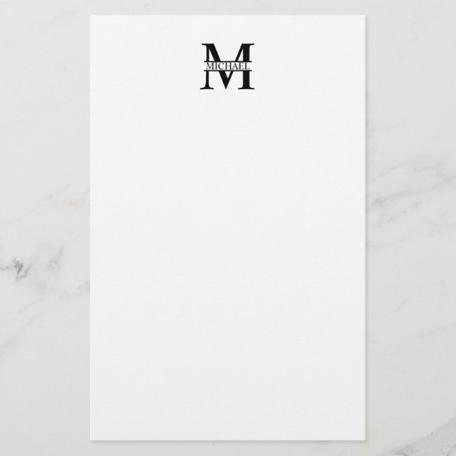 Personlig Monogram och Namn Brevpapper (Framsida)