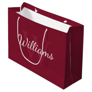 Personlig Monogram och Namn Burgundy Red