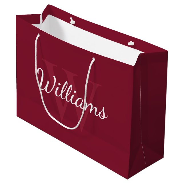 Personlig Monogram och Namn Burgundy Red (Framsidan Vinklad)