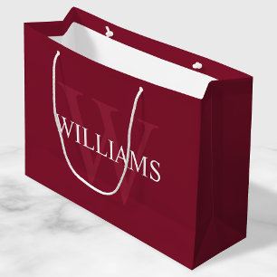 Personlig Monogram och Namn Burgundy Red