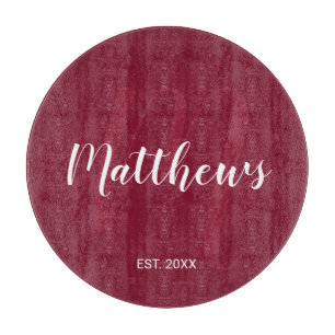 Personlig Monogram och Namn Burgundy Red