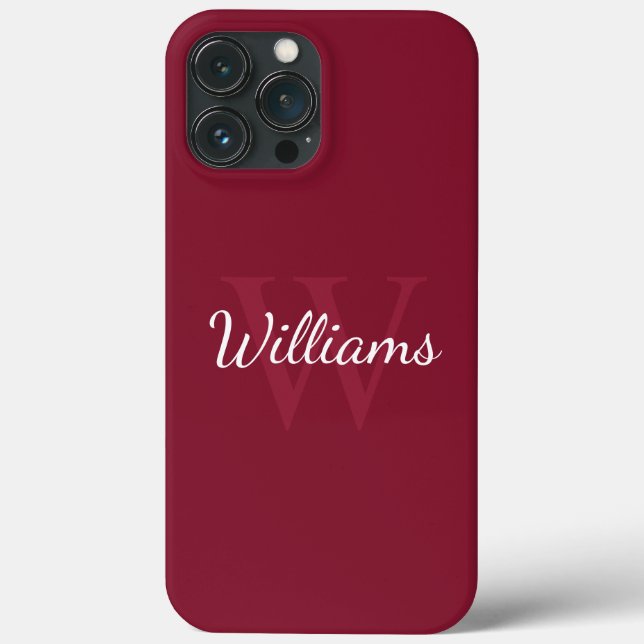 Personlig Monogram och Namn Burgundy Red (Baksida)