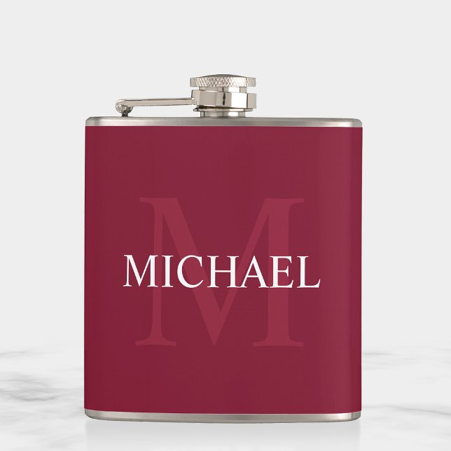 Personlig Monogram och Namn Burgundy Red Fickplunta (Skapare uppladdad)