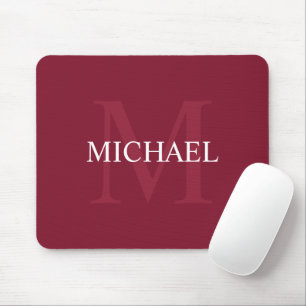 Personlig Monogram och Namn Burgundy Red Musmatta