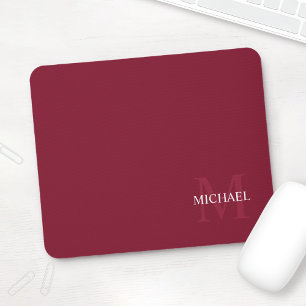 Personlig Monogram och Namn Burgundy Red Musmatta