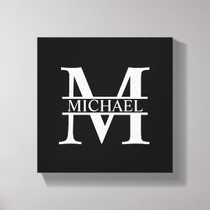 Personlig Monogram och Namn Canvastryck