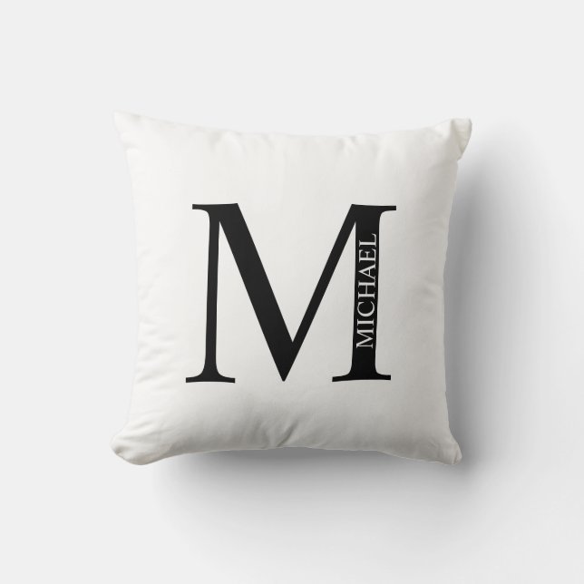 Personlig Monogram och Namn Dekorativ kudde (Framsida)