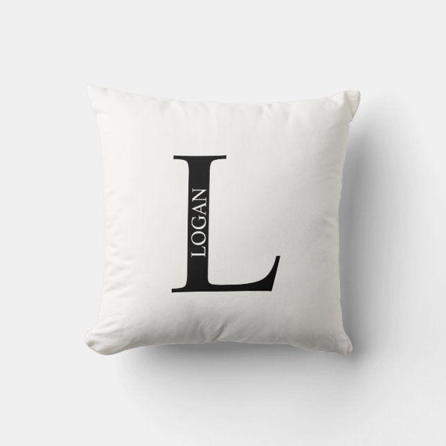 Personlig Monogram och Namn Dekorativ kudde (Framsida)