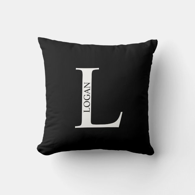 Personlig Monogram och Namn Dekorativ kudde (Framsida)