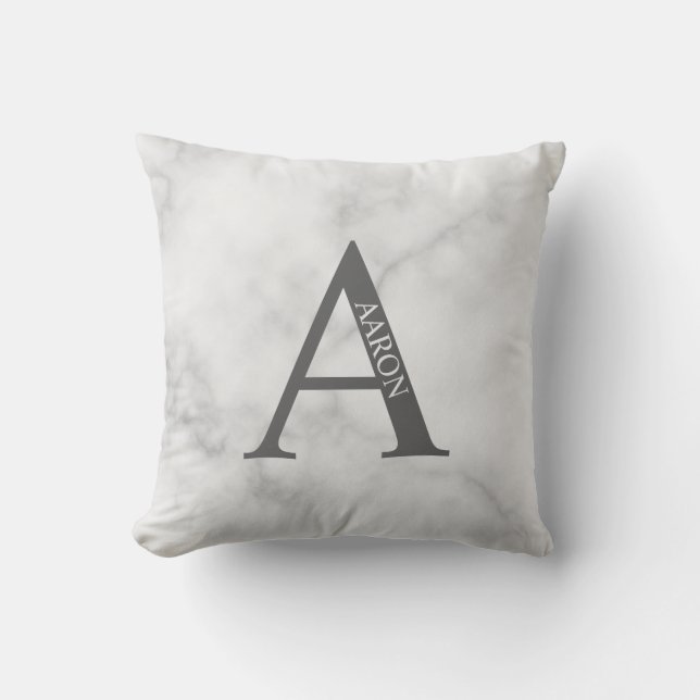 Personlig Monogram och Namn Dekorativ kudde (Framsida)