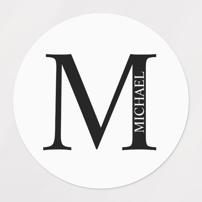 Personlig Monogram- och Namn-etiketter Klistermärke (Design 1)