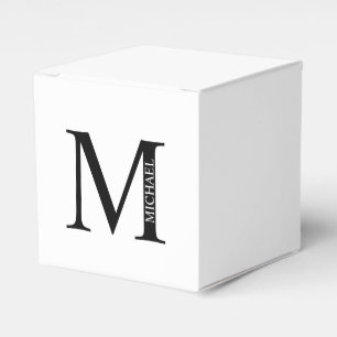Personlig monogram och namn Favor Box Presentaskar