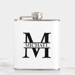 Personlig Monogram och Namn Fickplunta<br><div class="desc">Personlig Monogram och Namn-gåvor med personlig monogram i klassiskt serif font stil med box av namn i mitten av monogram. Perfekt som fars dag-gåvor till pappa,  gåvor till farfar,  make,  brudgumm,  bäste man,  marskalkar och annat.</div>