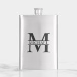 Personlig Monogram och Namn Fickplunta<br><div class="desc">Personlig Monogram- och Namn-presentationer med personlig monogram och namn i klassiskt serif font stil. Perfekt som fars dag-gåvor till pappa,  gåvor till farfar,  make,  brudgumm,  bäste man,  marskalkar och annat.</div>