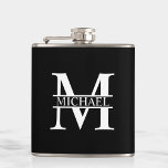Personlig Monogram och Namn Fickplunta<br><div class="desc">Personlig Monogram och Namn-gåvor med personlig monogram i klassiskt serif font stil med box av namn i mitten av monogram. Perfekt som fars dag-gåvor till pappa,  gåvor till farfar,  make,  brudgumm,  bäste man,  marskalkar och annat.</div>