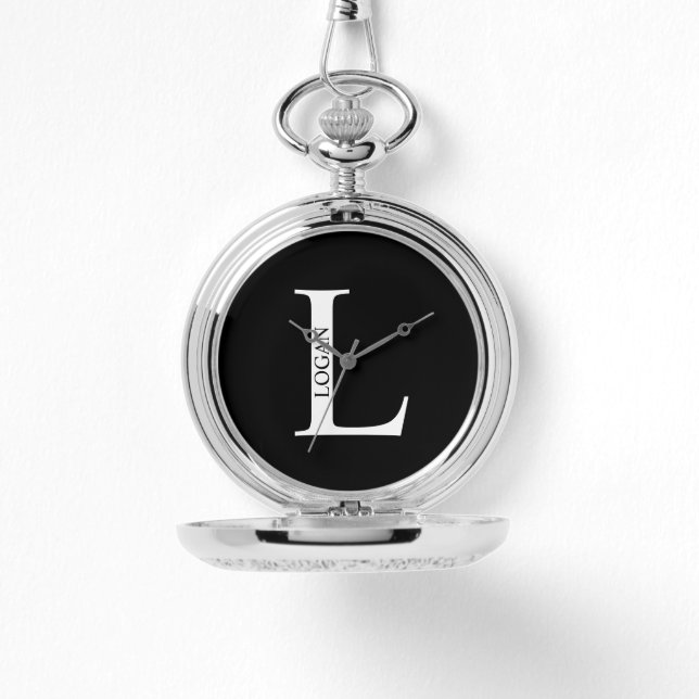Personlig monogram och namn fickur armbandsur (Framsida)