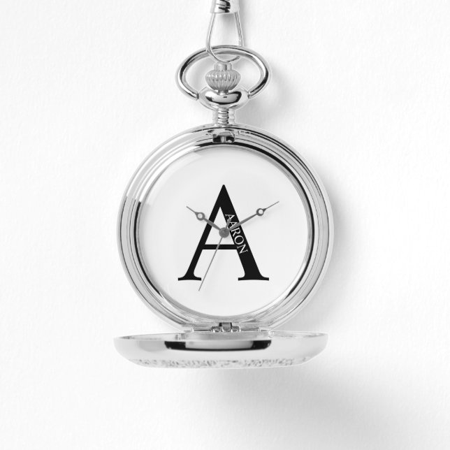 Personlig monogram och namn fickur armbandsur (Framsida)