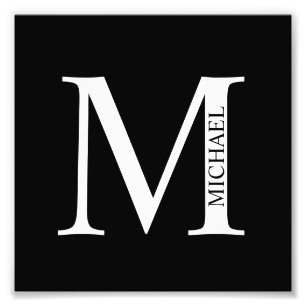 Personlig Monogram och Namn fotoutskrift Fototryck